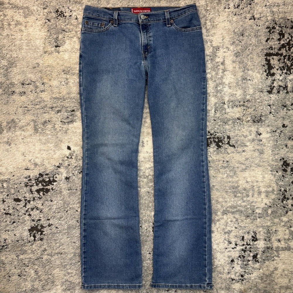 Vintage Levis 518 Superlow Boot Cut Jeans Blue Medium Wash Size 11 M JR Y2K